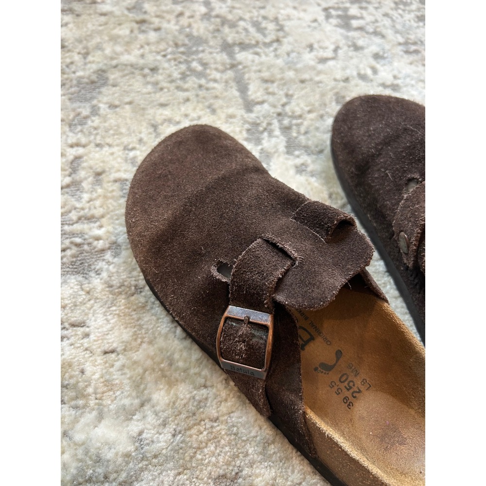 Birkenstock Boston Betula Suede Mocha Slip On Clogs Sandals size 39 8-8.5W - Picture 7 of 8